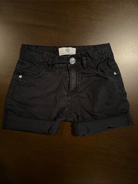 Versace Young Black Flat Front Kids Unisex Shorts